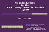 An Introduction to the Cook County Juvenile Justice System April 28, 2006 Bluhm Legal Clinic Children’s Law Pro Bono Project Children and Family Justice.