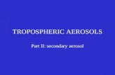TROPOSPHERIC AEROSOLS Part II: secondary aerosol.