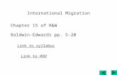 International Migration Link to syllabus Link to WDI Chapter 15 of R&W Baldwin-Edwards pp. 5-20.
