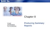 Chapter 8 Producing Summary Reports. Section 8.1 Introduction to Summary Reports.