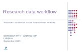 Research data workflow Practice in Slovenian Social Science Data Archives SERSCIDA WP4 – WORKSHOP Ljubljana September 2013.