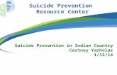 Suicide Prevention Resource Center Suicide Prevention in Indian Country Cortney Yarholar 1/15/14.