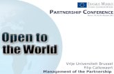 Vrije Universiteit Brussel Filip Callewaert Management of the Partnership.