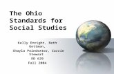 The Ohio Standards for Social Studies Kelly Enright, Beth Gottman, Shayla Poindexter, Carrie Stewart ED 629 Fall 2004.