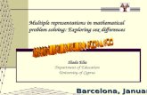 Multiple representations in mathematical problem solving: Exploring sex differences Iliada Elia Department of Education University of Cyprus Barcelona,