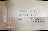 Cultural Diversity Culture, Ethnicity and Race. Cultural. Ethnicity & Race Health care providers must work with and provide care to many different people.