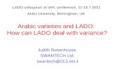 LADO colloquium at IAFL conference, 11-14.7.2011 Aston University, Birmingham, UK Arabic varieties and LADO: How can LADO deal with variance? Judith Rosenhouse.