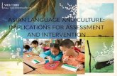 WELCOME  ASIAN LANGUAGE AND CULTURE: IMPLICATIONS FOR ASSESSMENT AND INTERVENTION.