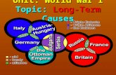 Unit: World War I Topic: Long-Term Causes. War is Inevitable  As the 1900s began, forces were pushing Europe toward war.
