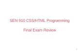 1 SEN 910 CSS/HTML Programming Final Exam Review.