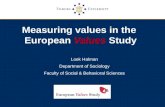 Measuring values in the European Values Study Loek Halman Department of Sociology Faculty of Social & Behavioral Sciences.