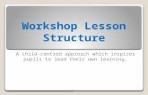 Workshop Lesson Structure A child-centred approach which inspires pupils to lead their own learning.