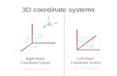 3D coordinate systems X Y Z Right-Hand Coordinate System X Y Z Left-Hand Coordinate System OpenGL uses this! Direct3D uses this!