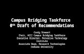 Campus Bridging Taskforce 0 th Draft of Recommendations Craig Stewart Chair, ACCI Campus Bridging Taskforce Executive Director, Pervasive Technology Institute.