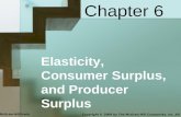 Elasticity, Consumer Surplus, and Producer Surplus Chapter 6 McGraw-Hill/Irwin Copyright © 2009 by The McGraw-Hill Companies, Inc. All rights reserved.