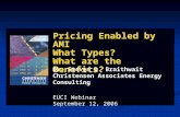 Pricing Enabled by AMI What Types? What are the Benefits? Dr. Steven D. Braithwait Christensen Associates Energy Consulting EUCI Webinar September 12,