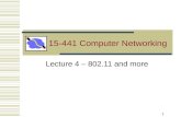1 15-441 Computer Networking Lecture 4 – 802.11 and more.