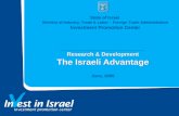 Research & Development The Israeli Advantage State of Israel Ministry of Industry, Trade & Labor - Foreign Trade Administration Investment Promotion Center.