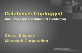 Databases Unplugged Industry Consolidation & Evolution Cheryl Stepney Microsoft Corporation.