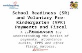 School Readiness (SR) and Voluntary Pre-Kindergarten (VPK) Payments and Fiscal Processes A reference tool for understanding the basics of payments, attendance.