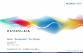 Ricardo-AEA © Ricardo-AEA Ltd  Presentation to: Horticulture Wales Ricardo-AEA Kate Ody Date: June 2015 Water Management Factsheet.