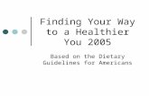 Finding Your Way to a Healthier You 2005 Based on the Dietary Guidelines for Americans.