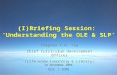 15 December 2006 CDI / EMB (I)Briefing Session: ‘Understanding the OLE & SLP’ (I)Briefing Session: ‘Understanding the OLE & SLP’ Stephen Y.W. Yip Chief.