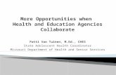 Patti Van Tuinen, M.Ed., CHES State Adolescent Health Coordinator Missouri Department of Health and Senior Services.