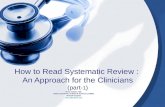 Akbar Soltani. MD, Tehran University of Medical Sciences (TUMS) Shariati Hospital  How to Read Systematic Review : An Approach for the.