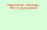 Population Biology: PVA & Assessment Mon. Mar. 14.