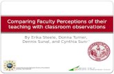 By Erika Steele, Donna Turner, Dennis Sunal, and Cynthia Sunal Comparing Faculty Perceptions of their teaching with classroom observations Supported by.
