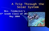 A Trip Through the Solar System Mrs. Frederick’s 6 th Grade Class of 2010 May 2004.