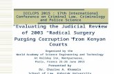 ICCLCPS 2015 : 17th International Conference on Criminal Law, Criminology and Police Science “Evaluating the Judicial Review of 2003 “Radical Surgery”