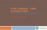 FY09 GENERAL FUND EXPENDITURES ACADEMIC YEAR: FALL ‘08/SPRING ‘09 October 15, 2009.