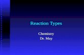 Reaction Types Chemistry Dr. May Single Displacement Reaction A Compound and an element form a compound and an element A Compound and an element form.