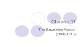 Chapter 11 The Expanding Nation (1800-1815). Chapter 11 The Expanding Nation (1800-1815) Section 1 Jefferson as President.