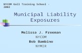Municipal Liability Exposures Melissa J. Freeman NYCOM Bob Bambino NYMIR NYCOM Gall Training School - 2002.