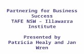 Partnering for Business Success TAFE NSW – Illawarra Institute Presented by Patricia Healy and Jan Wren.