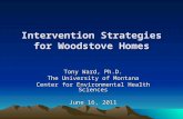 Intervention Strategies for Woodstove Homes Tony Ward, Ph.D. The University of Montana Center for Environmental Health Sciences June 16, 2011.