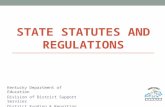 STATE STATUTES AND REGULATIONS Kentucky Department of Education Division of District Support Services District Funding & Reporting Branch.