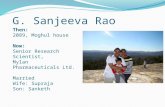 G. Sanjeeva Rao Then: 2089, Moghul house Now: Senior Research Scientist, Mylan Pharmaceuticals Ltd. Married Wife: Supraja Son: Sanketh.