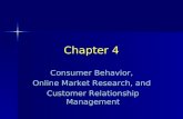 Chapter 4 Consumer Behavior, Online Market Research, and Customer Relationship Management.