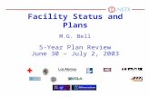 Facility Status and Plans M.G. Bell 5-Year Plan Review June 30 – July 2, 2003.