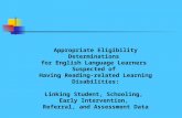 Appropriate Eligibility Determinations for English Language Learners Suspected of Having Reading-related Learning Disabilities: Linking Student, Schooling,