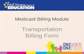 Medicaid Billing Module Transportation Billing Form.