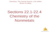 Nonmetals © 2009, Prentice-Hall, Inc. Sections 22.1-22.4 Chemistry of the Nonmetals Chemistry, The Central Science, 11th edition Brown & LeMay.