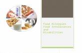 Food Allergies Food Intolerances and Disabilities.