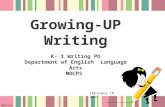 Growing-UP Writing K- 1 Writing PD Department of English Language Arts MDCPS February 18, 2015.