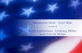Resource Unit: Civil War Grade 8 Beth Luersman, Lindsey Miller and Corrie Miller.