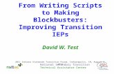 National Secondary Transition Technical Assistance Center From Writing Scripts to Making Blockbusters: Improving Transition IEPs David W. Test 2011 Indiana.
